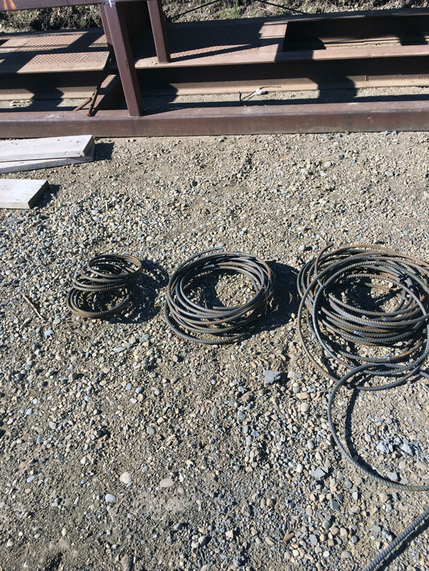 Photograph of rebar rings