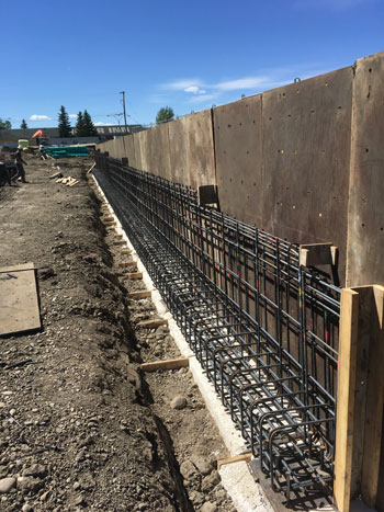 Photo of retaining wall construction